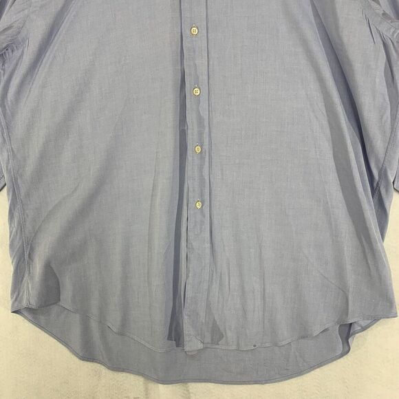 Ralph Lauren Yarmouth Shirt Size 17 34 Classic Fit Long Sleeve Button Front Blue - Picture 3 of 10